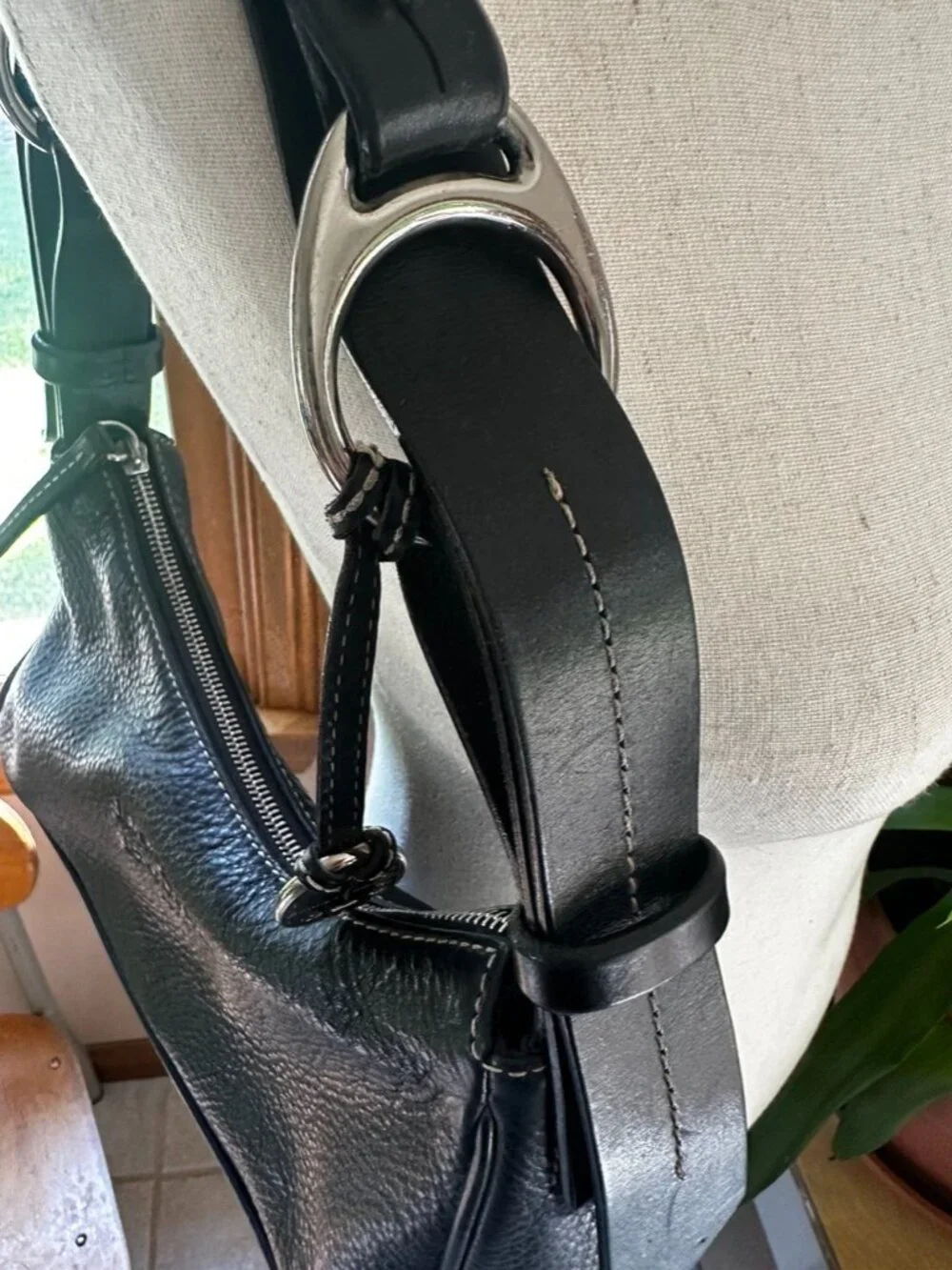 Dooney & Bourke Black Pebbled Leather Handbag, Very Good Condition